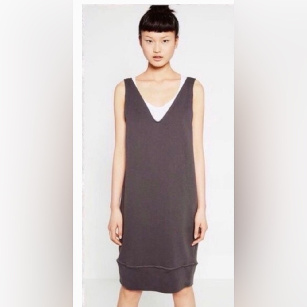 Zara TRF V-neck knee lenght sweater sleeveless tunic dress Size S